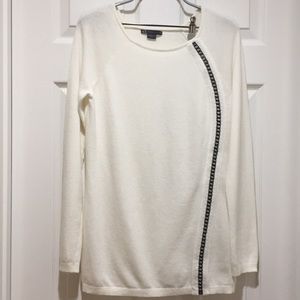 Armani Exchange wool sweater with leather trim M